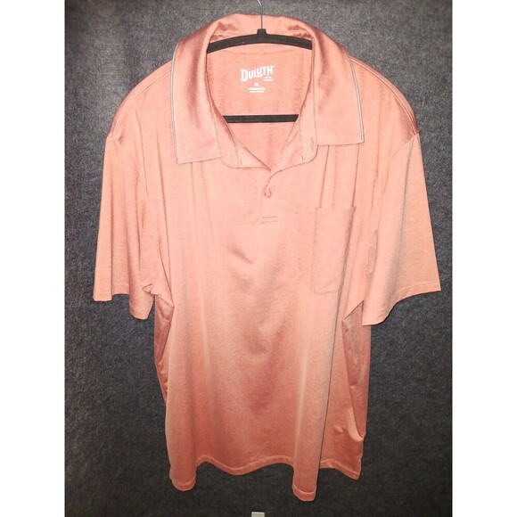Duluth Trading Co Polo Shirt Men's Extra Large XL Orange Standard Fit Pocket - Picture 1 of 6